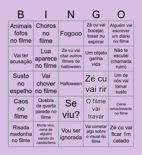 👻  Fantasmas Se Divertem 🎃 Bingo Card