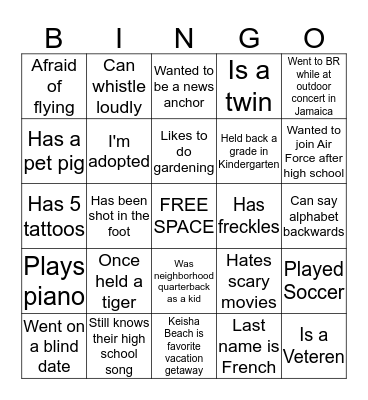E M P L O Y E E Bingo Card