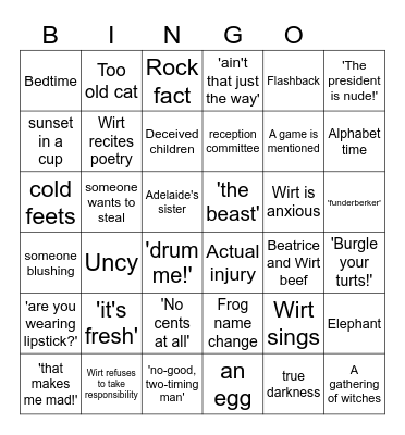 Over the Garden Wall Bingo Card