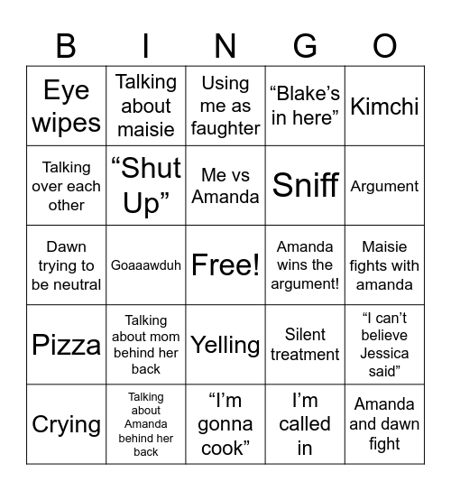Nov 1st 2025 Bingo Card