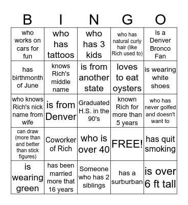 People Bingo Card