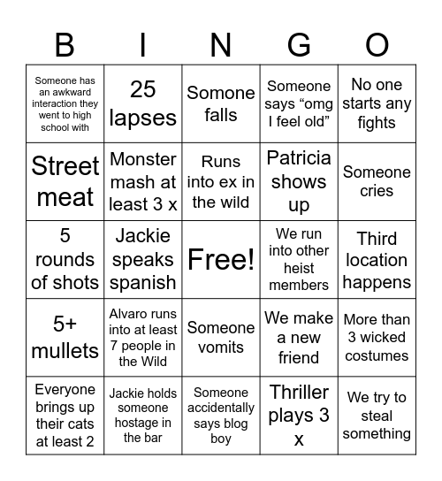 Halloween Bingo Card