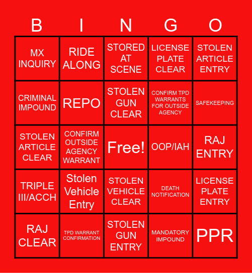 RLEO BINGO Card