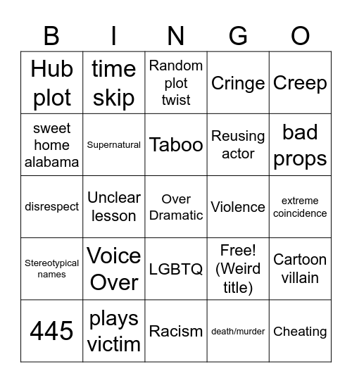 Tmrws Teachings Bingo Card