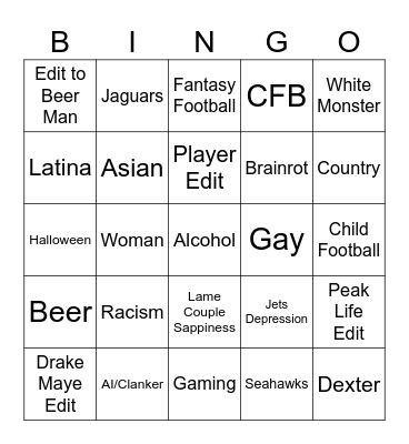 Insta Reels Bingo Card