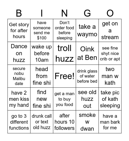 Halloweekend Bingo Card