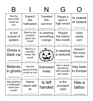 Find the Guest Bingo Card