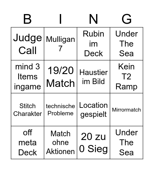 Teamliga Quali Bingo Card