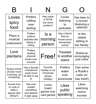 Delta GEMS (Get-To-Know-You) Bingo Card
