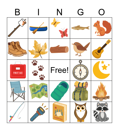Camping Bingo Card