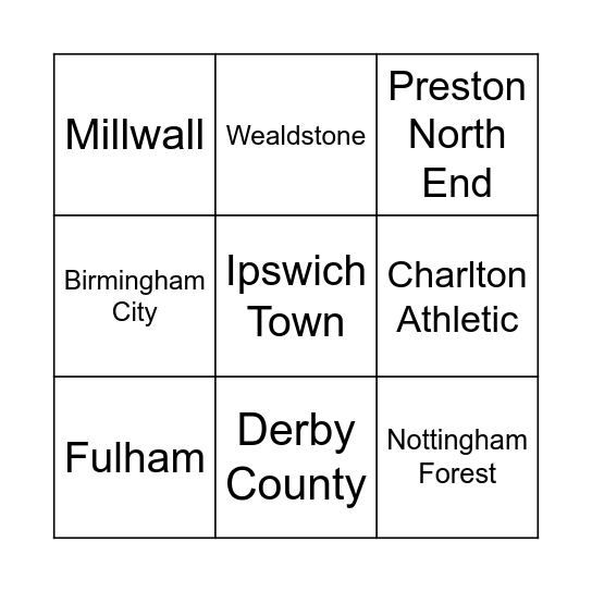 NET'S BAR FOOTY BINGO!! Bingo Card