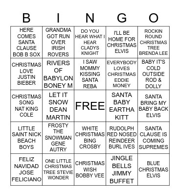 CHRISTMAS Bingo Card