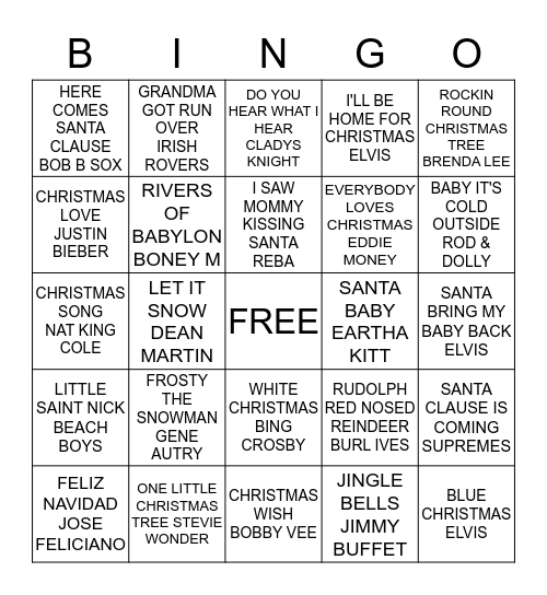 CHRISTMAS Bingo Card