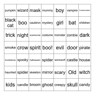 HALLOWEEN Bingo Card