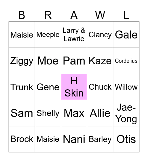 Brawl Talk skin bingo 9 Bingo Card