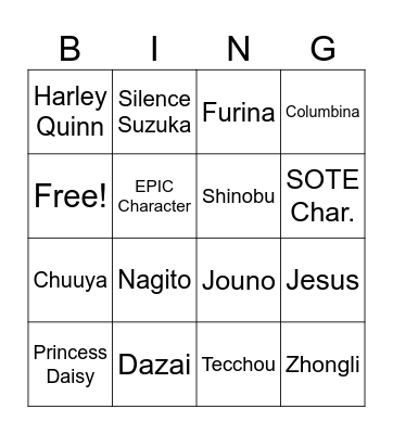 FACTS Bingo Card