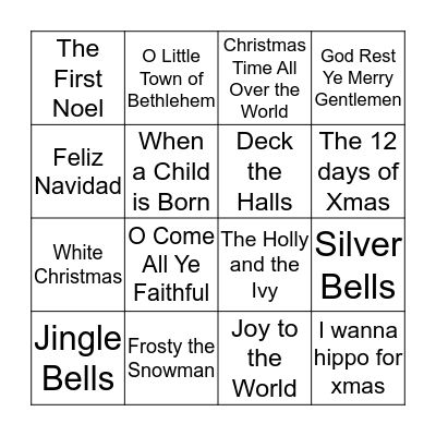 Christmas Card Bingo Card