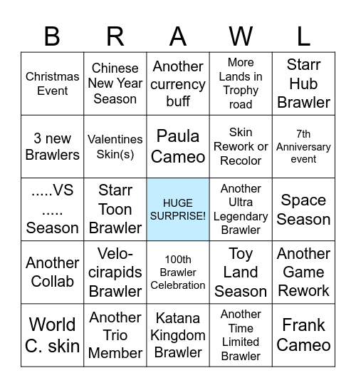Brawl Talk Bingo 9 Bingo Card