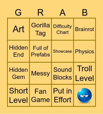 egg111's COMMUNITY LEVEL BINGO Card
