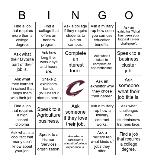 Clarke College & Career Fair BINGO Card