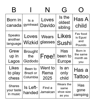 FIND A GUEST WHO? Bingo Card