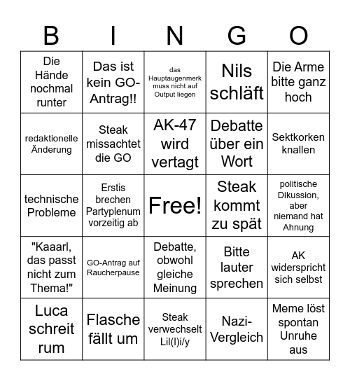 71. BuFaTaChemie DD Bingo Card