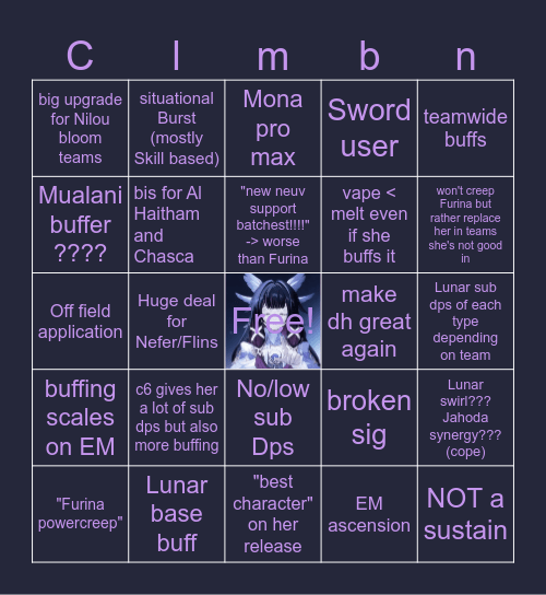 COLUMBINA BINGO Card