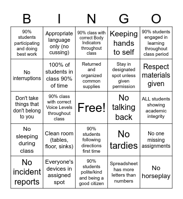 '25-'26 3rd Six Weeks Bingo Card