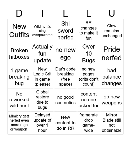 darillu Bingo Card