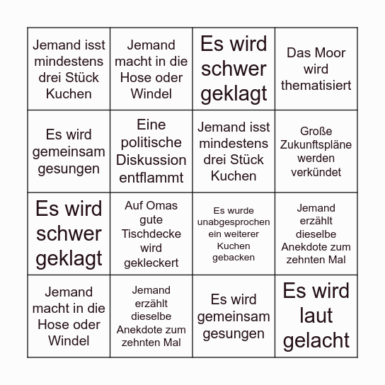 Anne´s Geburtstagsbingo Card