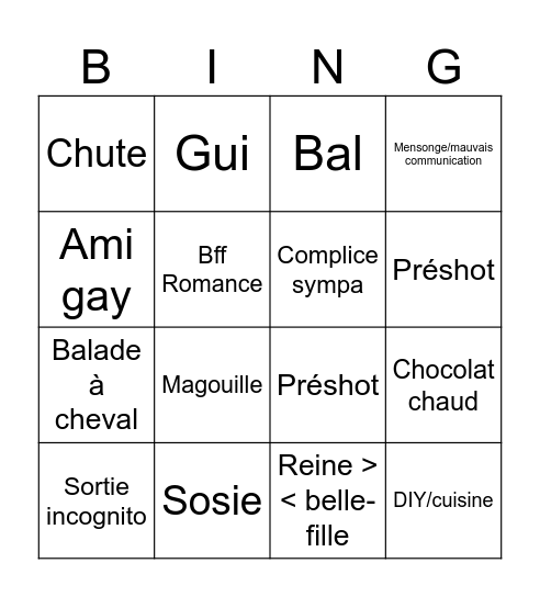 Bingo film Noël Bingo Card