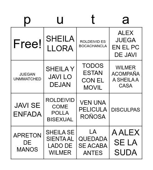 CENICERO GRUPAL Bingo Card