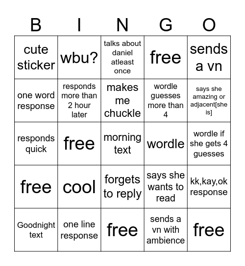 average ITE chat bingo Card