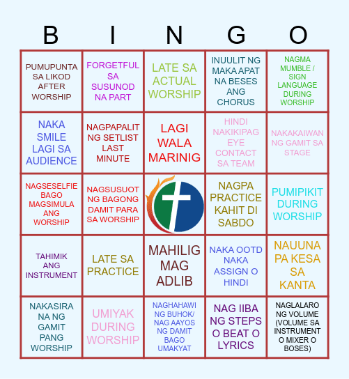WORSHIP TEAM BINGO Card