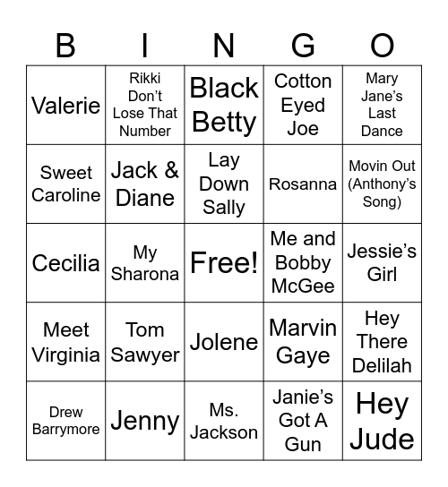 Names In The Title Bingo Card