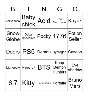 Infinite Craft #1 Bingo Card