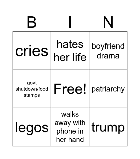 Glen Bingo Card
