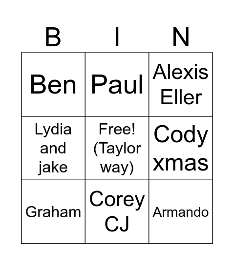Lakers Bingo Card
