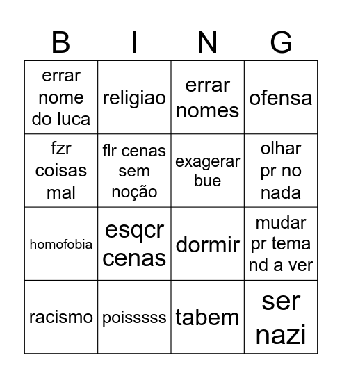 filosofia Bingo Card