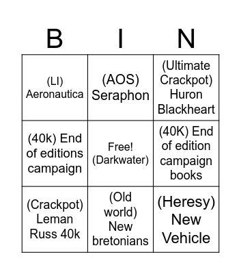 Macs prediction Bingo Card