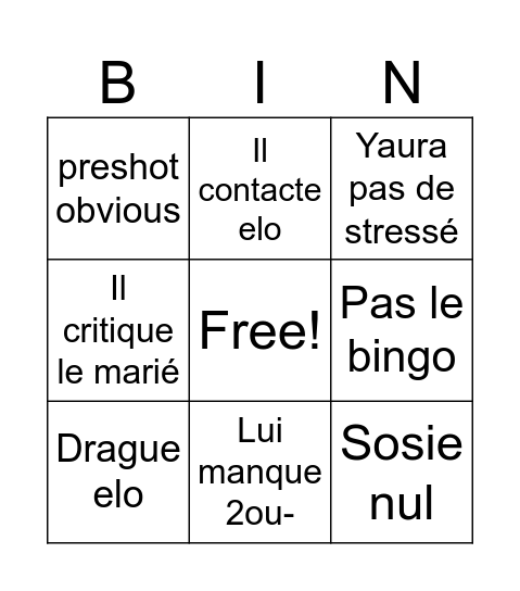 Bingo pierre2lahousse Bingo Card