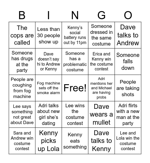 HallowLEEN Bingo Card