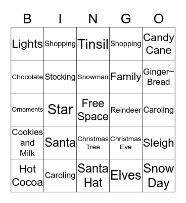 CHRISTMAS Bingo Card
