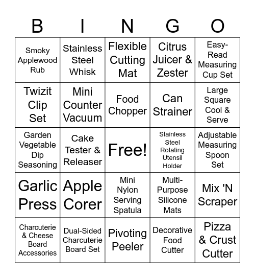 Julie's PC Party Bingo Card