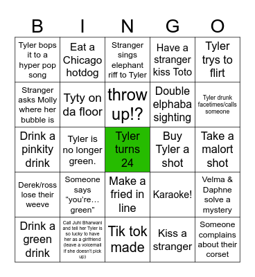 TDUBZ DOUBLE DUZ Bingo Card