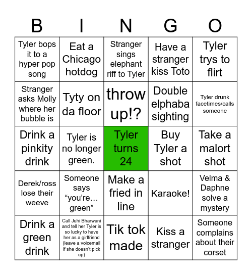 TDUBZ DOUBLE DUZ Bingo Card