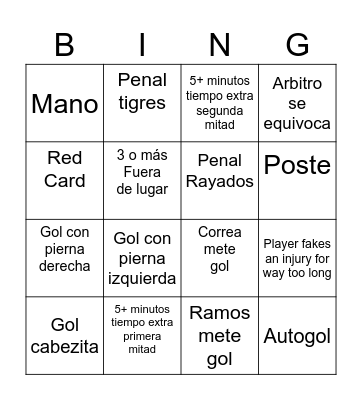 Bungee Bingo Card
