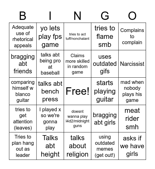 carly Bingo Card