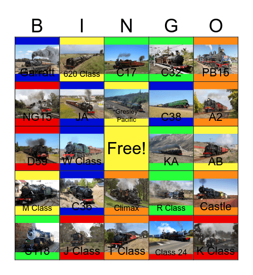 Steam Railroads around Oceania Bingo Card