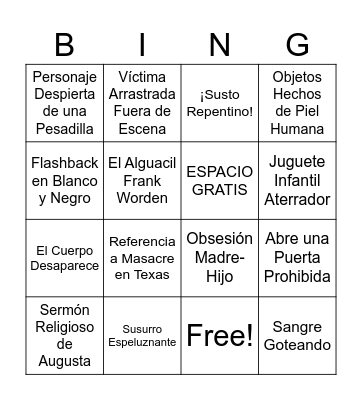Loteria Ed Gein Bingo Card